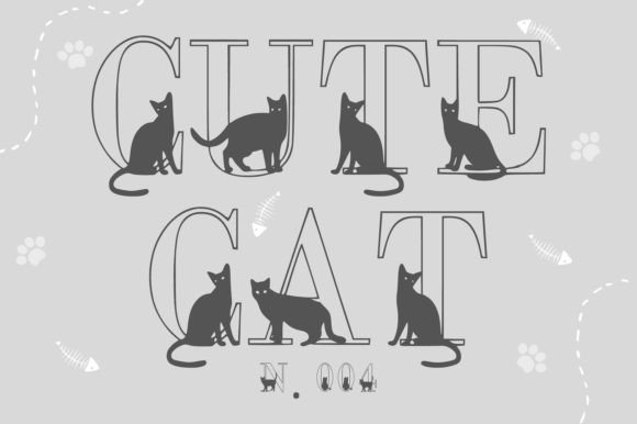 Cute Cat N.004: A Playful Font for Feline-Themed Designs