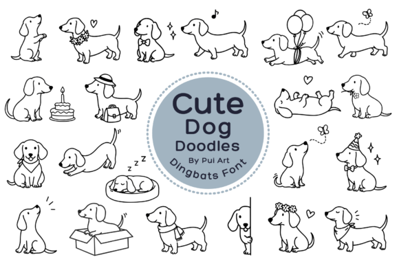 Cute Dog Doodle: A Playful Typeface for Creative Projects
