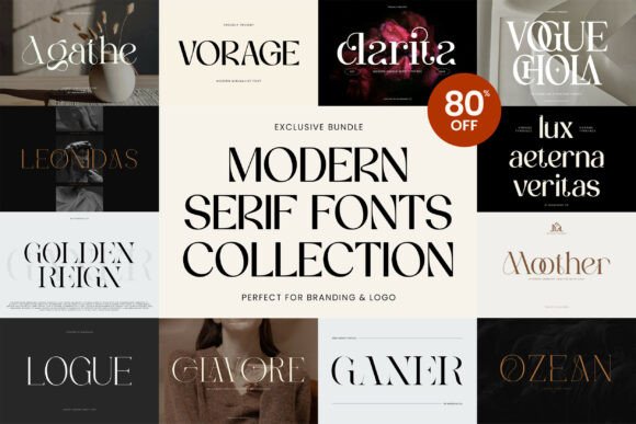 Modern Serif Bundle: 8 Fonts for Timeless Branding